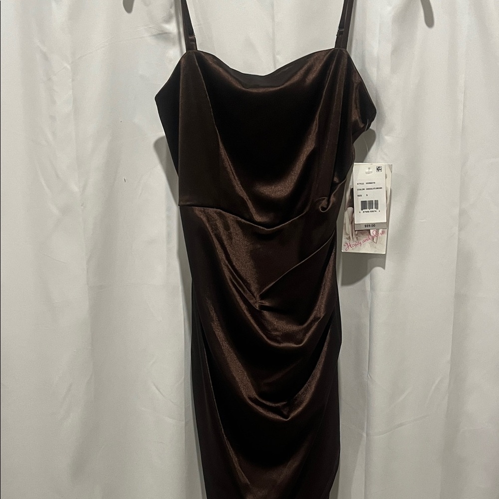 Honey and Rosie Strapless Chocolate Dress